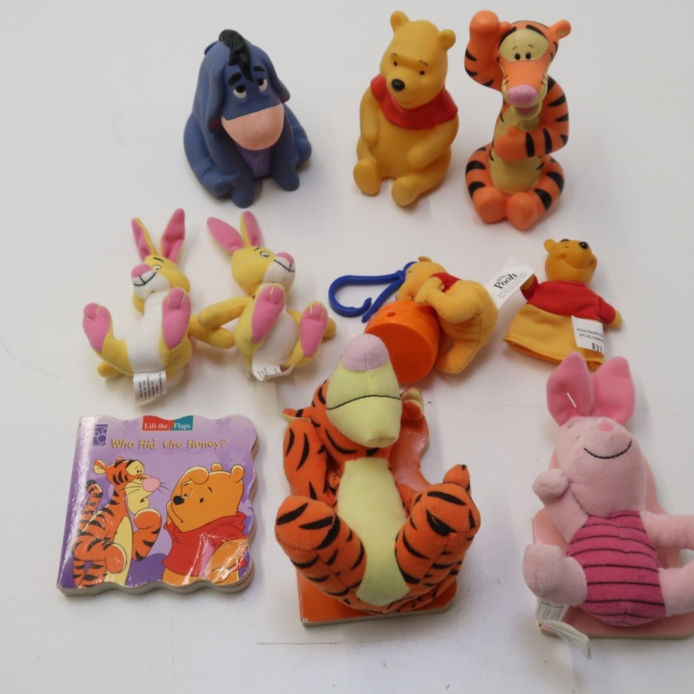 Vintage Disney Winnie the Pooh and Friends Plush Toy Figure Lot Set